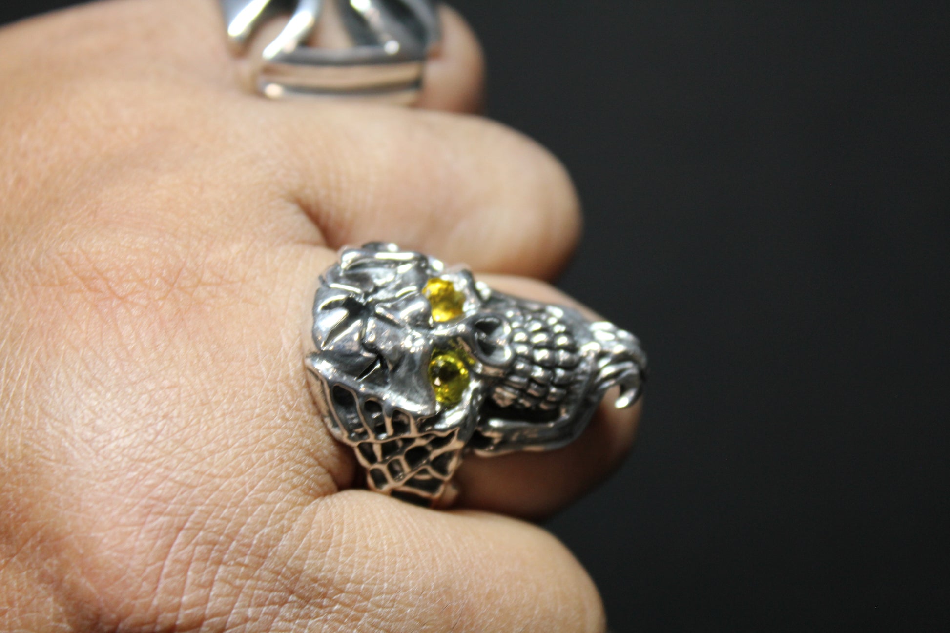 Ace of Spades Skull (Cain, With Yellow Sapphire Eyes)