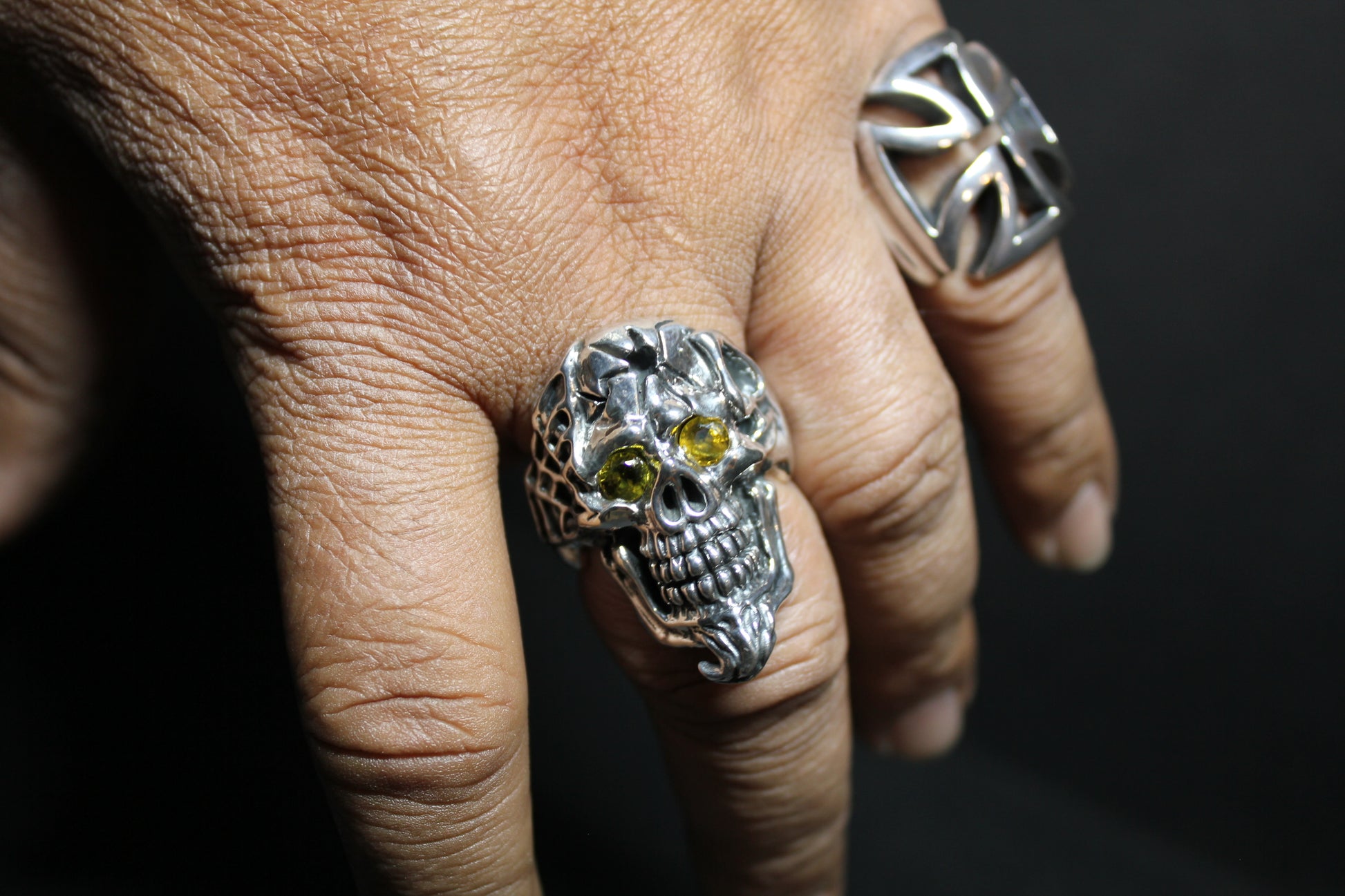 Ace of Spades Skull (Cain, With Yellow Sapphire Eyes)